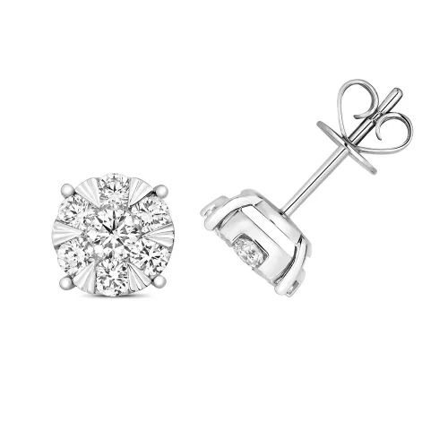 1 Carat Diamond Stud Earrings 18ct w/gold